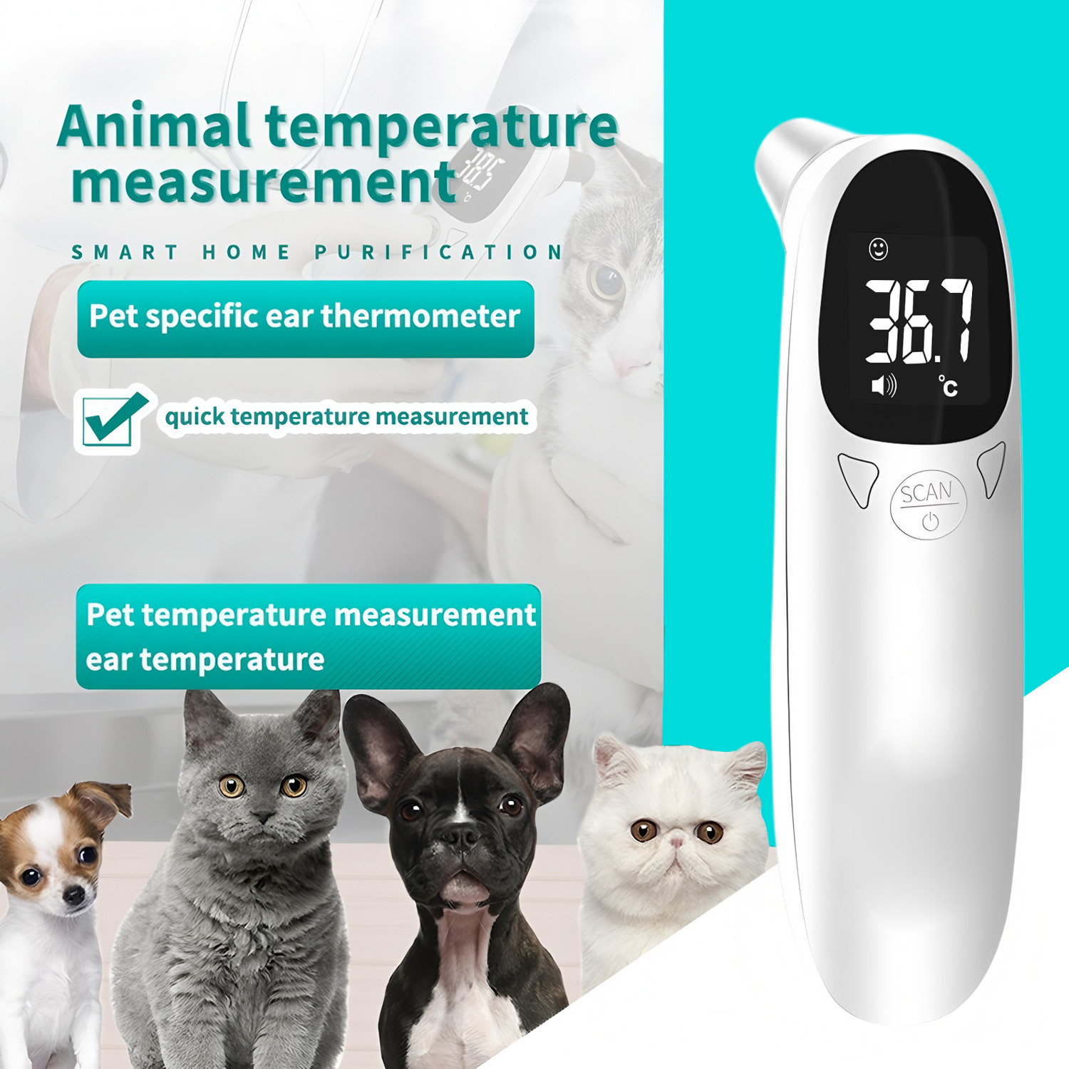 Pet Supplies Vending Machine - Termômetro Digital para Orelhas de Animais