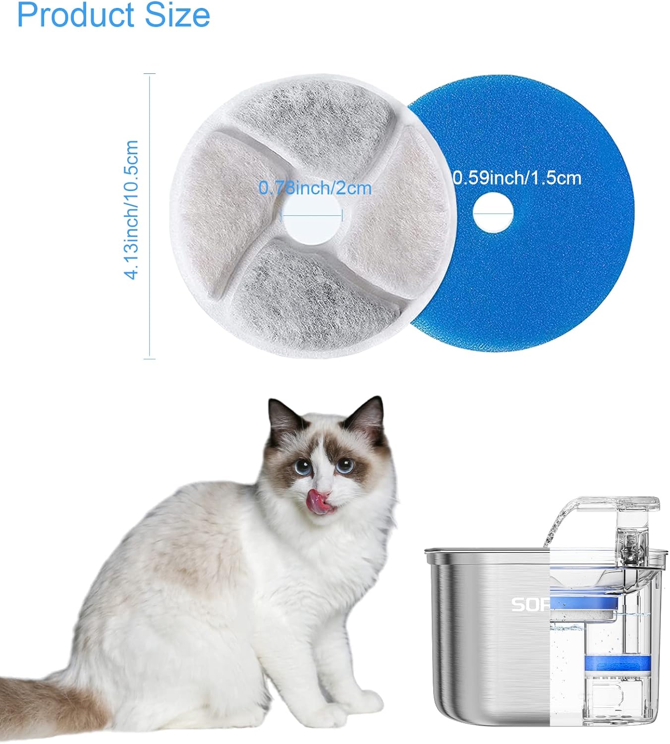Filtro de carvão ativado de su - Cat Water Fountain Filter avaliação e preço